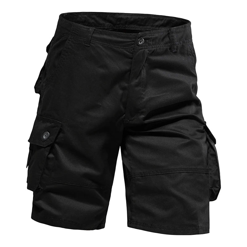 Men's Shorts Loose Large Size Multi-Pocket Overalls Summer Cotton Comfortable Nickel Pants Outdoor Casual Sports Beach Pants - 3KDyn